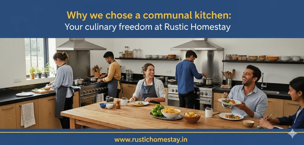 Benefits of communal kitchen over traditional home cooked meals at Rustic Homestay India