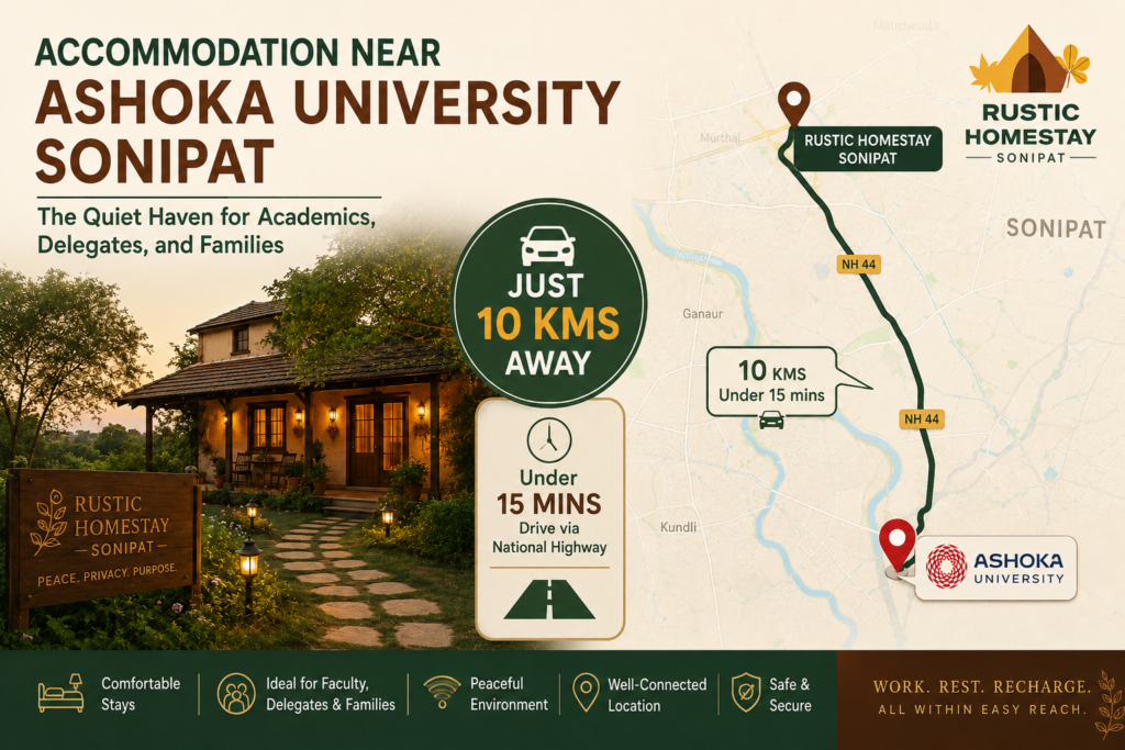 Accommodation near Ashoka University Sonipat: The Quiet Haven for Academics, Delegates, and Families